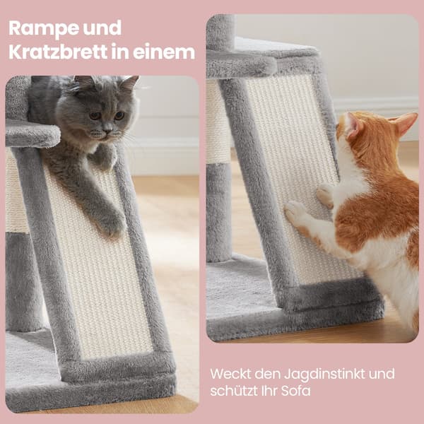 Kattenkrabpaal met groot platform - sisal - 48 x 48 x 96 cm