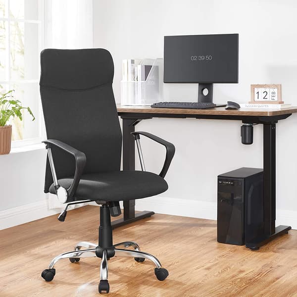 Ergonomisk kontorsstol, vridbar, justerbar, svart - 63 x 63 x (110-120) cm