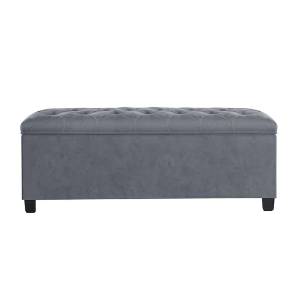 Soffa med förvaringsutrymme och ben | Grå | 110x40x40 cm