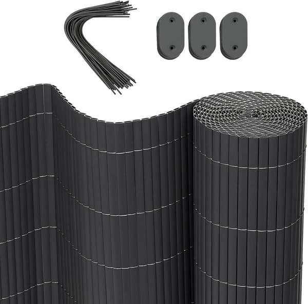 PVC-skyddsmatta med buntband | Grå | 500x80 cm