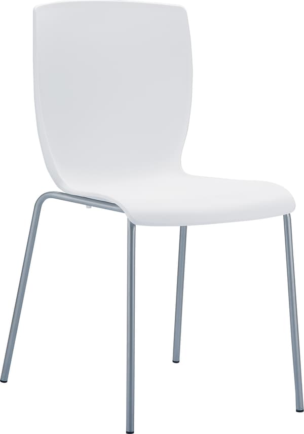 2 -deluppsättning staplingsstolar - polypropylenstolar - Space -Saving Design | Färg: Vit