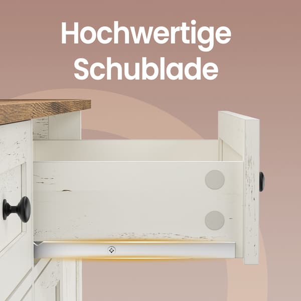 Country kitchen cabinet with drawer and 2 doors | Vit | 72x40x80 cm