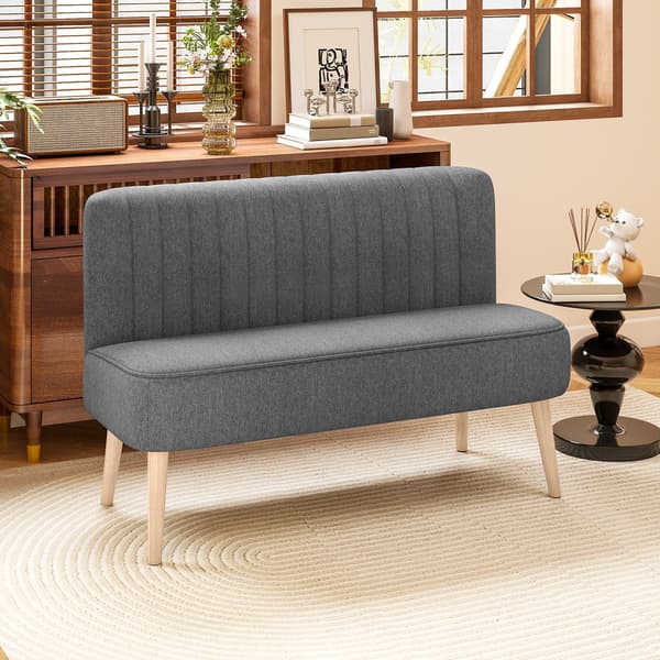 2-sits soffa grå, linnelook, 117 cm | Färg: Grå | Mått: 117x56,5x77 cm