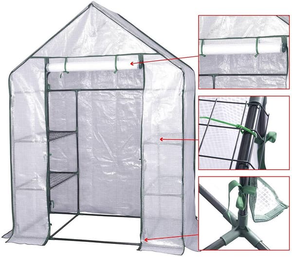 Folieväxthus för växter | Vit | 143x73x195 cm