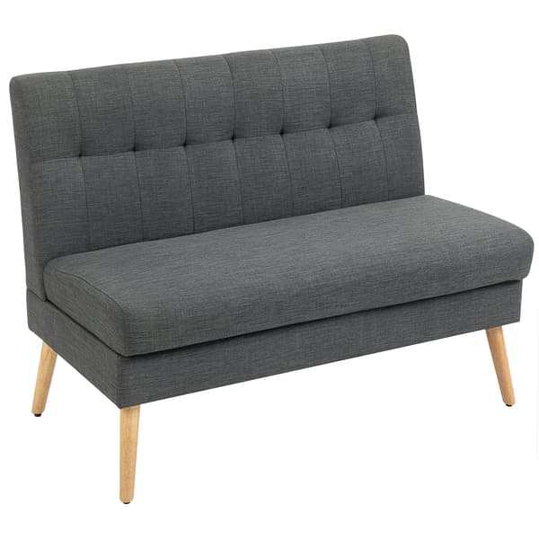 2-sits soffa med vadderad rygg, grå | Färg: Grå | Mått: 118x68x90 cm