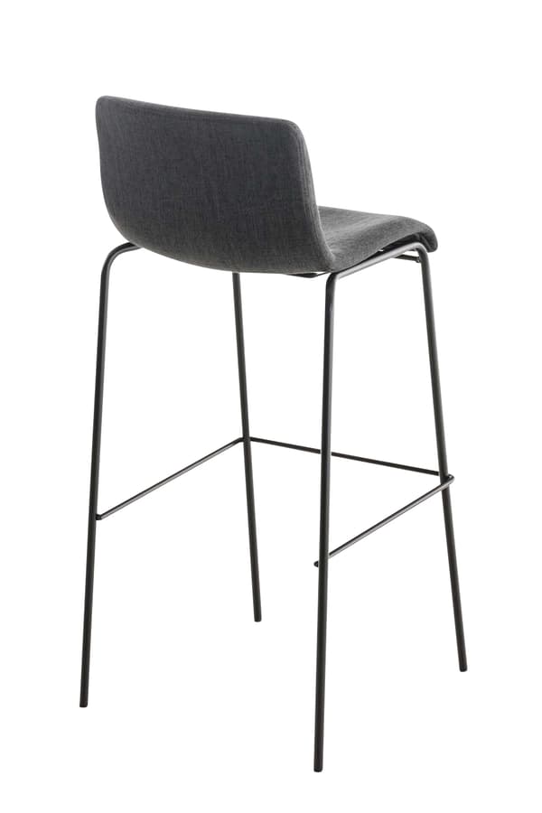 Barstol Modern stil - Pall - Stackbar, ergonomisk komfort | Färg: mörkgrå basfärg: svart