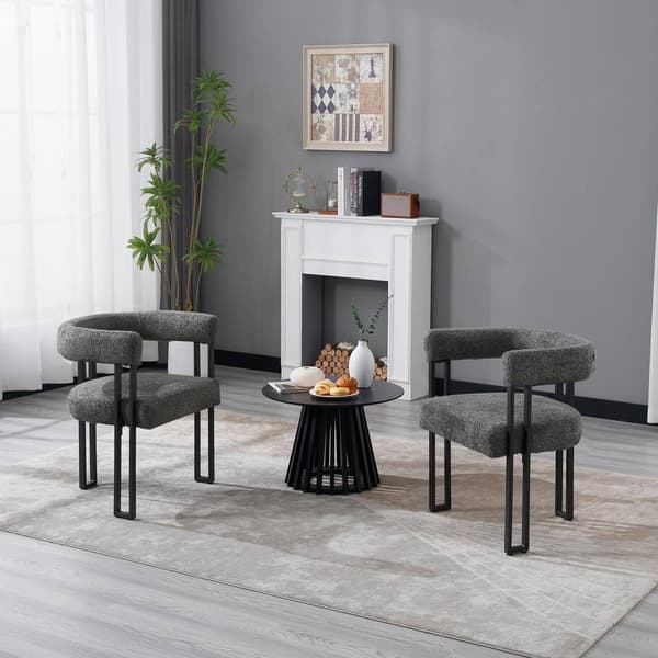 Matsalsstolar med armstöd 2-delat set | Mörkgrå | 61,5x51,5x72 cm