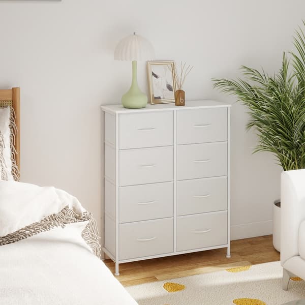Byrå med 8 tyglådor | Molnvit Snövit | 76,7x30x95,2 cm