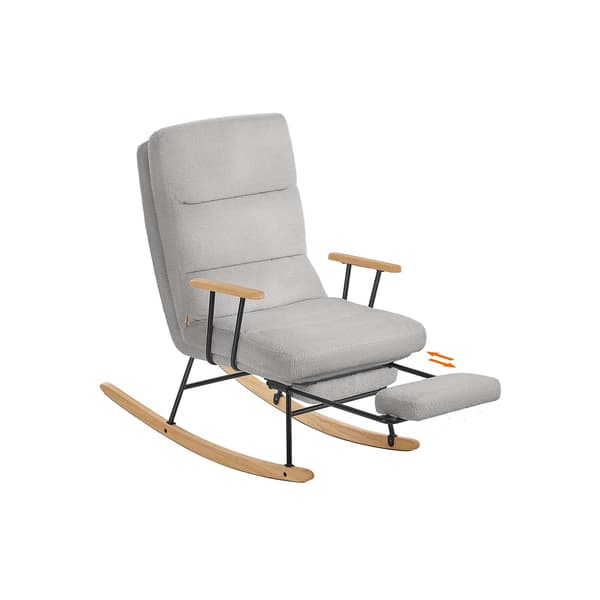 Justerbar gungstol - relaxstol - glidstol - grå - 97 x 67 x 100 cm