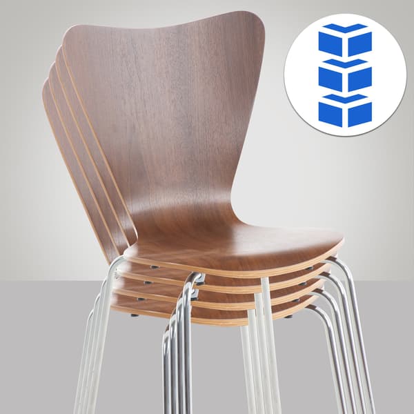Stackstol - Multifunktionell - Space -Saving Design, Perfekt för evenemang och konferenser Färg: Walnut