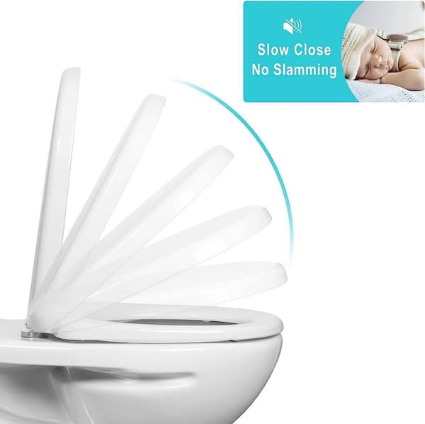 D-formad toalettsits med soft close och quick release | Vit