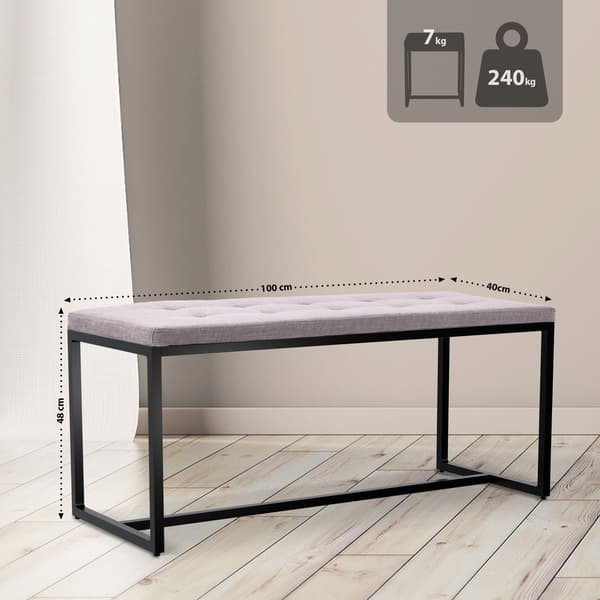 Bench Black Base - SOFA - Hög sittplatskomfort | Färg: Grå | Material: damm