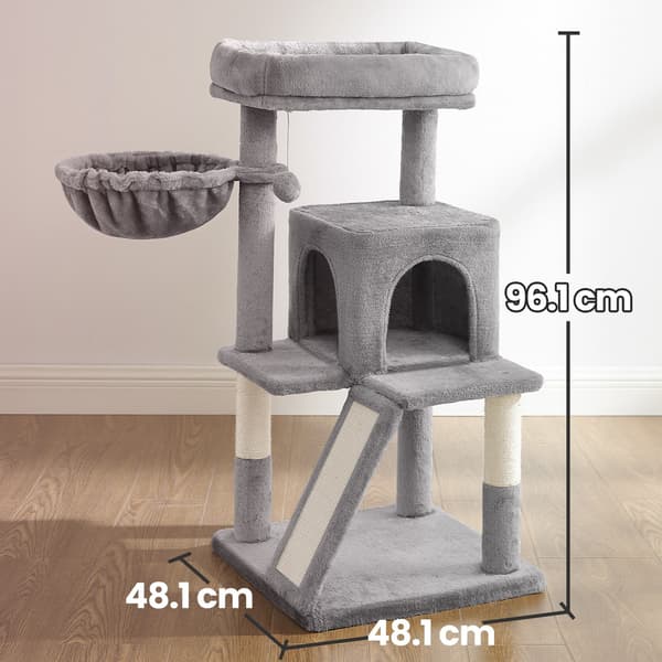 Kattenkrabpaal met groot platform - sisal - 48 x 48 x 96 cm