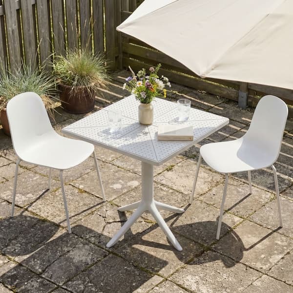 Trädgårdsmöbler set Nerra med 2 stolar | Färg: Vit | Mått: 166x60x85 cm