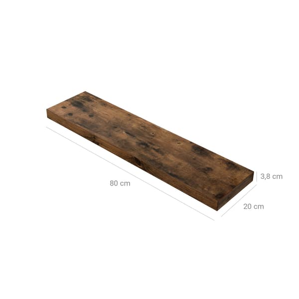 Flytande vägghylla rustik brun - MDF - 80 x 20 x 3,8 cm