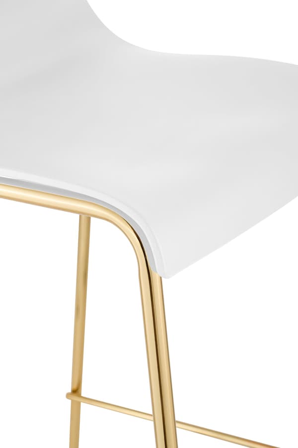 Set med 2 barstolar Hover plast | Färg: Vit | Mått: 43x48x100 cm