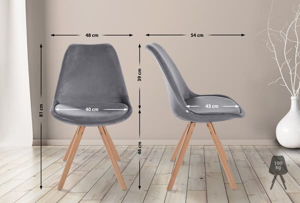 Matsalstol, sammetstol, optimal komfort - träramdesign