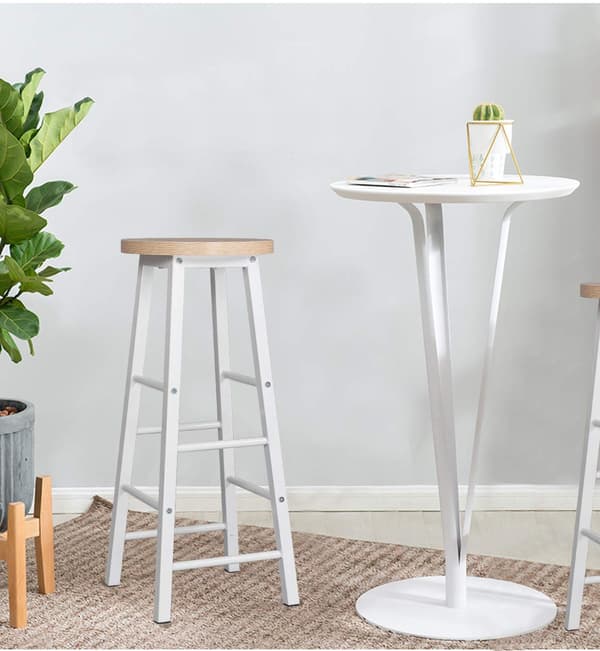 Set med 4 industribarstolar | lätt eiken | 30x30x71 cm