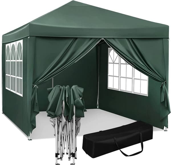 Hopfällbart vattentätt pagodatält 3x3 m | Grön | 3x3x250-258 cm