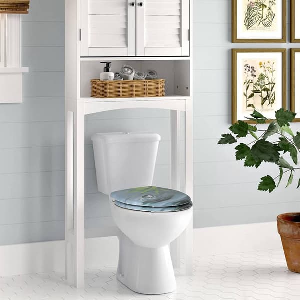 Toalettsits med soft close och quick release Bladmotiv | Ljusgröna blad
