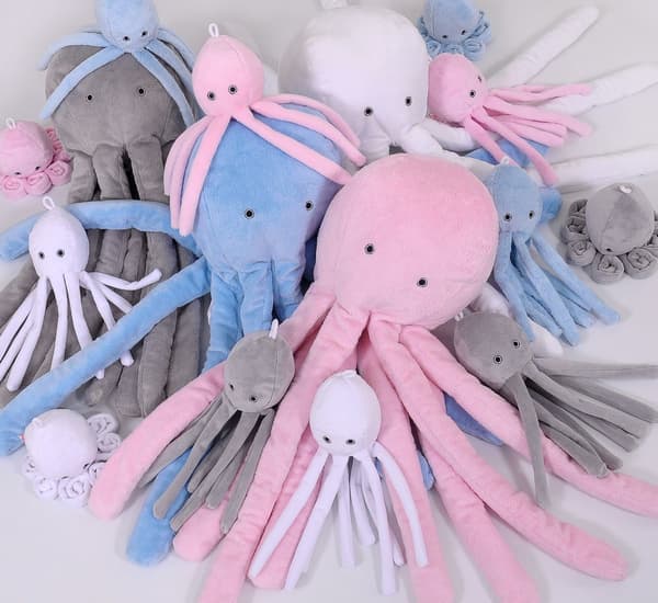 Stor kram Octopus - XXL Plush - Extra Soft Minky Fleece för optimal sovkomfort