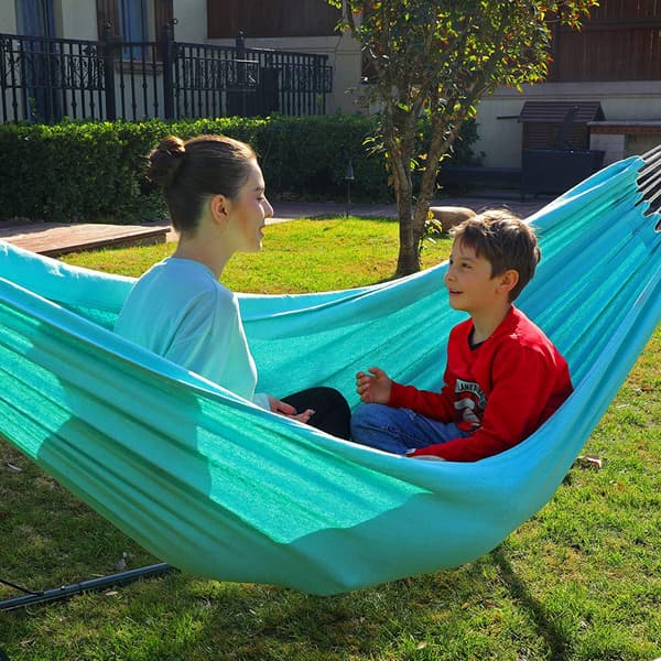 Hangmat voor 2 personen, katoen/polyester, turquoise, 210 x 150 cm