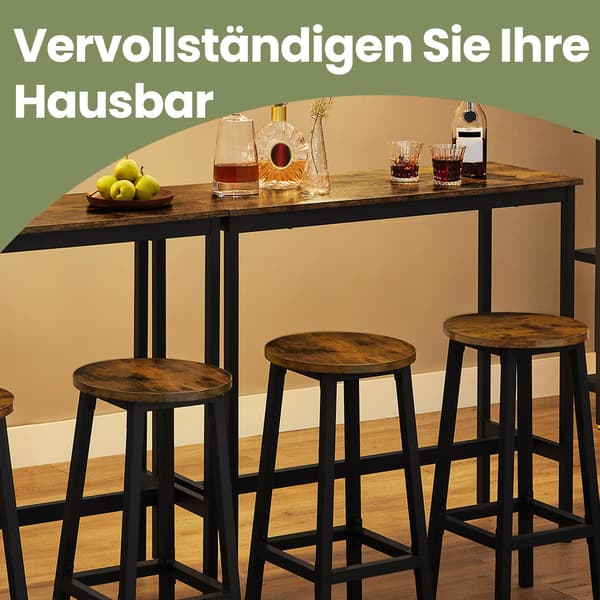Barbord med 2 barstolar - platsbesparande barset - 40x100x90 cm