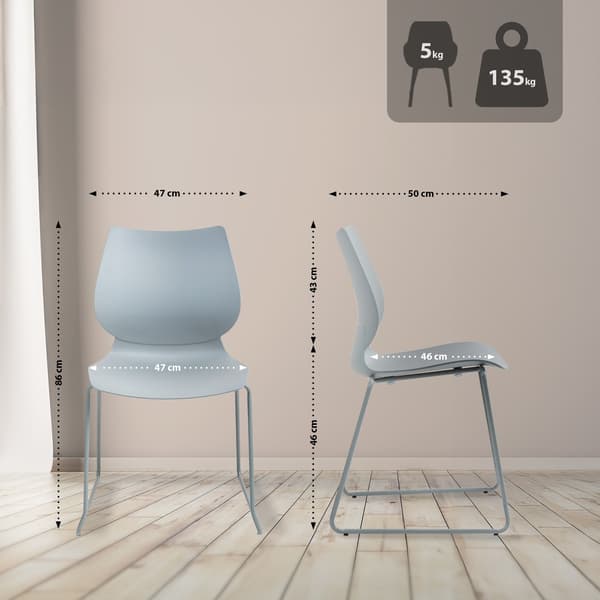 2 -delad uppsättning av matsolstolar - Konferensstolar - Stackbar och rymdbesparande, lätt & robust