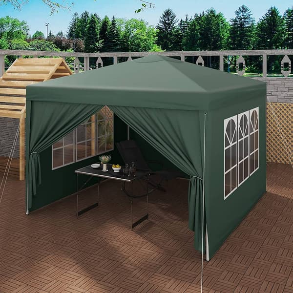 Hopfällbart vattentätt pagodatält 3x3 m | Grön | 3x3x250-258 cm