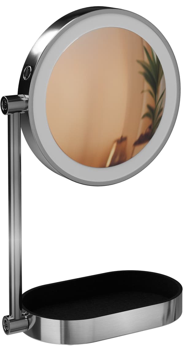 Makeup Mirror - Cosmetics Mirror - 360 ° Rotatable med 10X förstoring och LED -belysning
