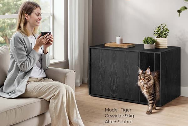 Kattlåda - Kattskåp - Döljer kattlåda - Push-to-open - För stora katter