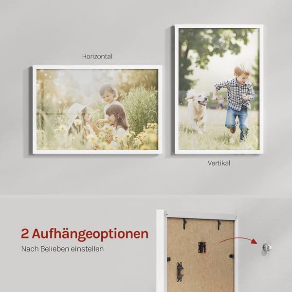 Fotoram i trä med passepartout | Vit | 50x70 cm