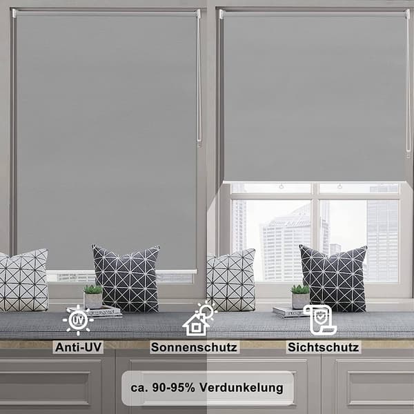 Vertikala utomhussolgardiner för balkong | Grå | 140x140 cm