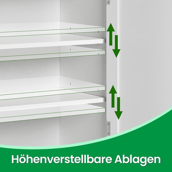 Badrumsskåp med 2 luckor och justerbara hyllplan - MDF - 30 x 60 x 100 cm