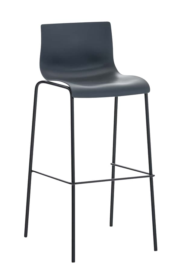 Modern Barstol - Chic Design - Bekväm ergonomisk sätesfärg: Grå | Basfärg: svart