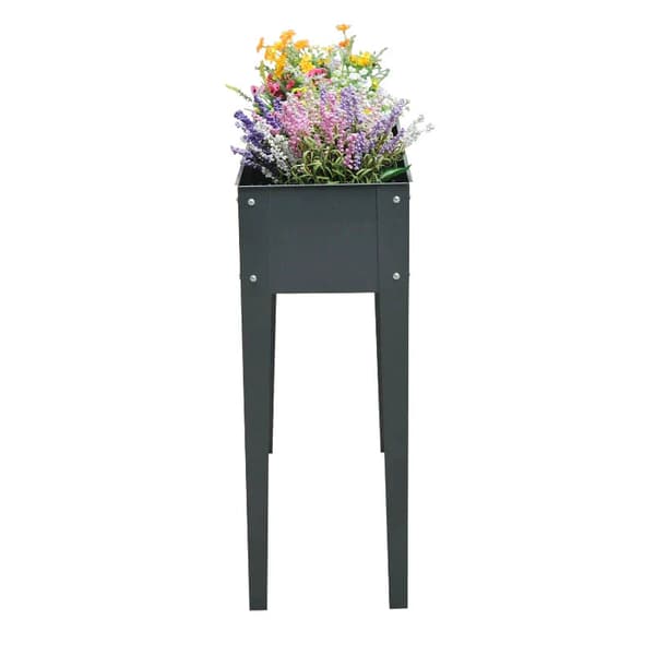 Upphöjd plantering - Metall plantering | Färg: Mörkgrå | Mått: 30x100x80 cm