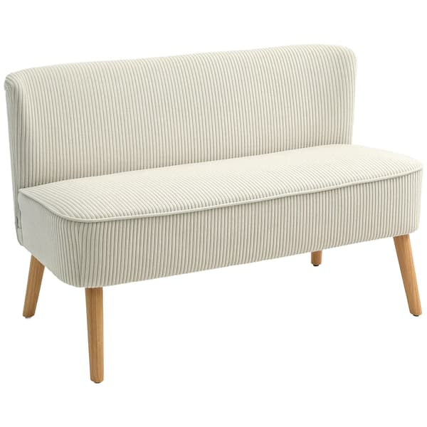 2-sits tygsoffa - Vit soffa | Färg: Vit | Mått: 117x56,5x77 cm