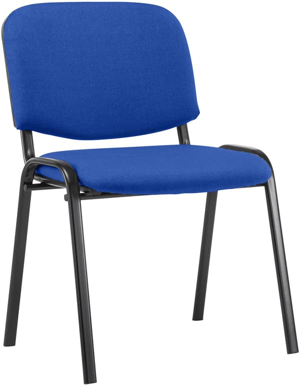 Stackstol - Konferensstol - Bekväm säte - Hållbart tyg - Black Metal Frame | Färg: blå