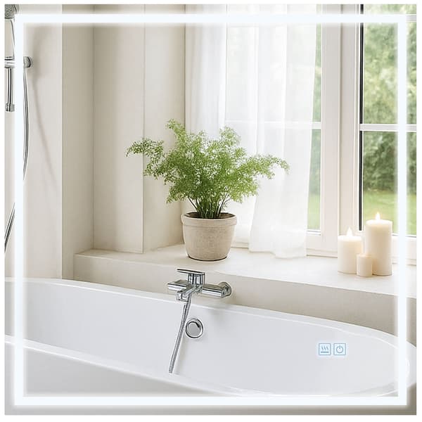 LED -badrumsspegel - Wall Mirror - Anti -Condens Function & Dimble Lighting