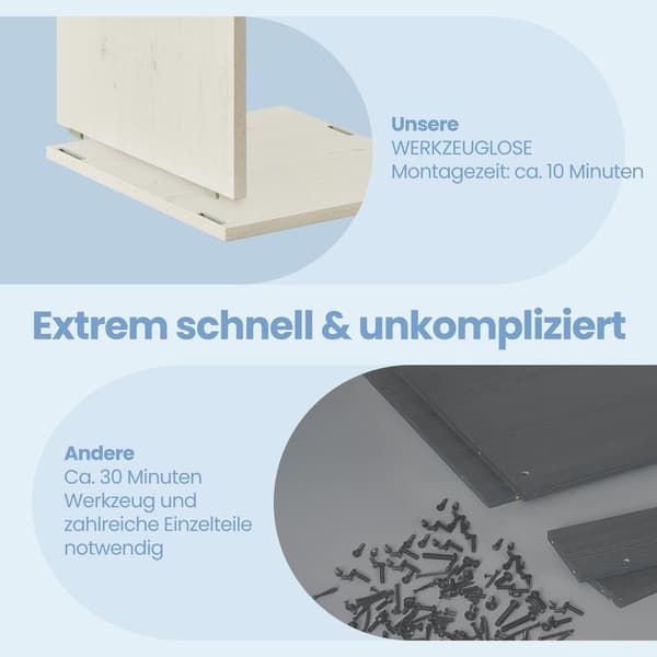 Underdel med verktygsfri montering | Vintage vit | 60x30x61,2 cm