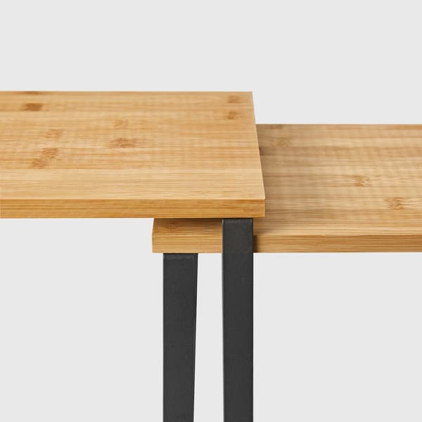 2-delat kryddställ set - bambu och metall - 29,7 x 19,5 x 15,5 cm