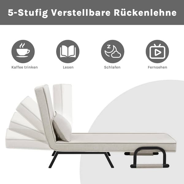 3-i-1 sovstol med justerbart ryggstöd | Beige | 65x78x75 cm