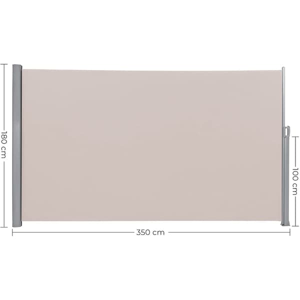 Sidomarkis, insynsskydd, utdragbar, aluminium/polyester, taupe/beige/grå