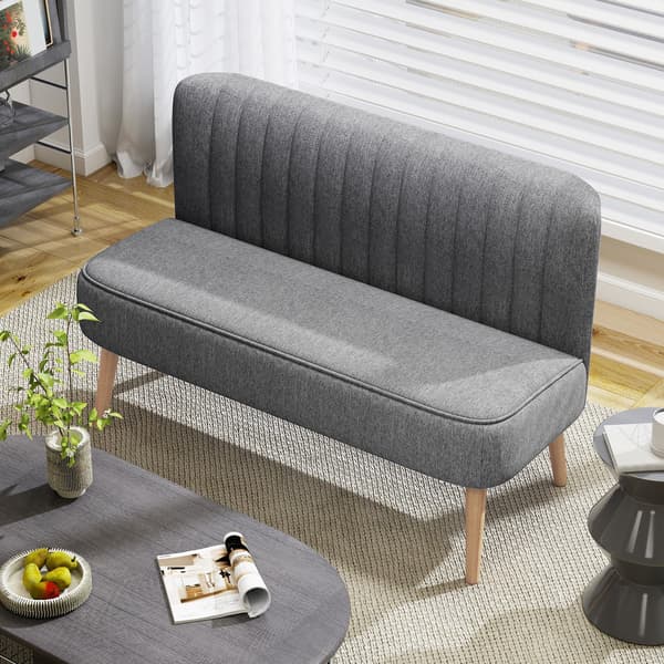 2-sits soffa grå, linnelook, 117 cm | Färg: Grå | Mått: 117x56,5x77 cm