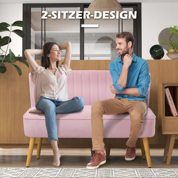 2-sits tygsoffa - Rosa | Färg: Rosa | Mått: 117x56,5x77 cm