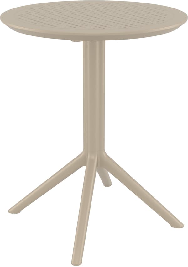 Rund vikbord taupe - vikbar bord - uv -resistent och väder -resistent