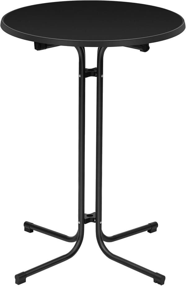 Fällbart barbord med lock Ø 80 cm | Vit, svart | 90x90x110 cm