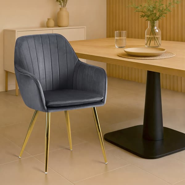 Sammet matsalstol mörkgrå - lyxkomfort - ergonomisk dynamisk ramdesign