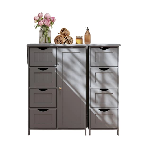 Smalt badrumsskåp MDF 30x55x82 cm grå