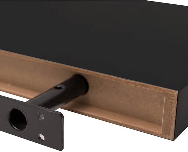 Flytande väggställ för böcker och CD-skivor | Svart | 70x22,9x3,8 cm